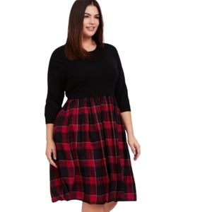 Torrid Black and Red Plaid Dress